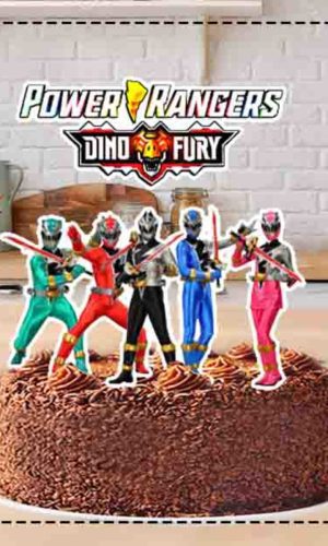 TOPO DE BOLO POWER RANGERS DINO FURY - ARQUIVO DIGITAL