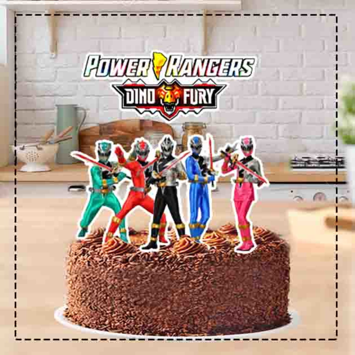 TOPO DE BOLO POWER RANGERS DINO FURY - ARQUIVO DIGITAL