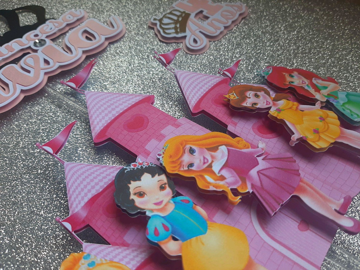 Topo de bolo Princesas - Imagem 4
