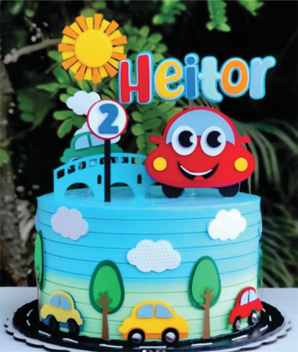 Topo de Bolo Fusquinha Carrinhos Baby