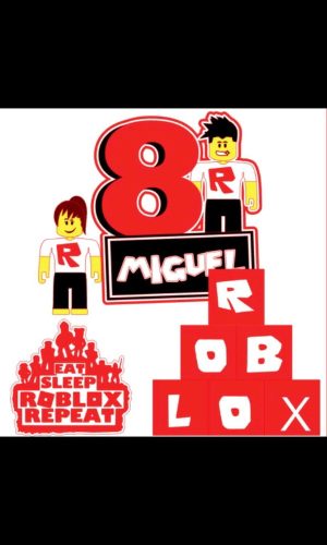 Topo de Bolo Roblox 2 + 4 Arquivos a Sua Escolha