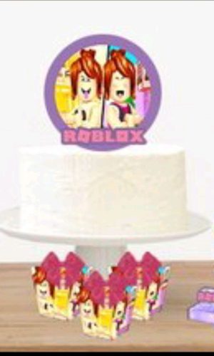 Topo de Bolo Roblox Girl + 4 Arquivos a Sua Escolha