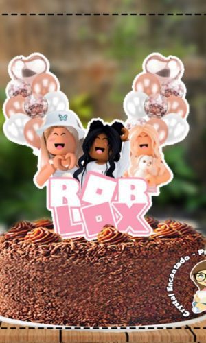 Topo De Bolo Roblox Girl - Ref 3831 Arquivo Digital