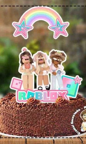 Topo de Bolo Roblox Girl - Ref 4991 Arquivo Digital