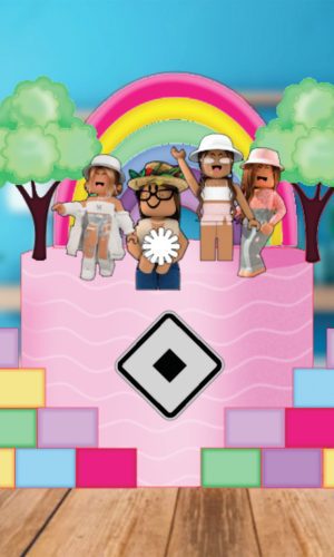 Topo de Bolo Roblox Menina Arquivo de Corte