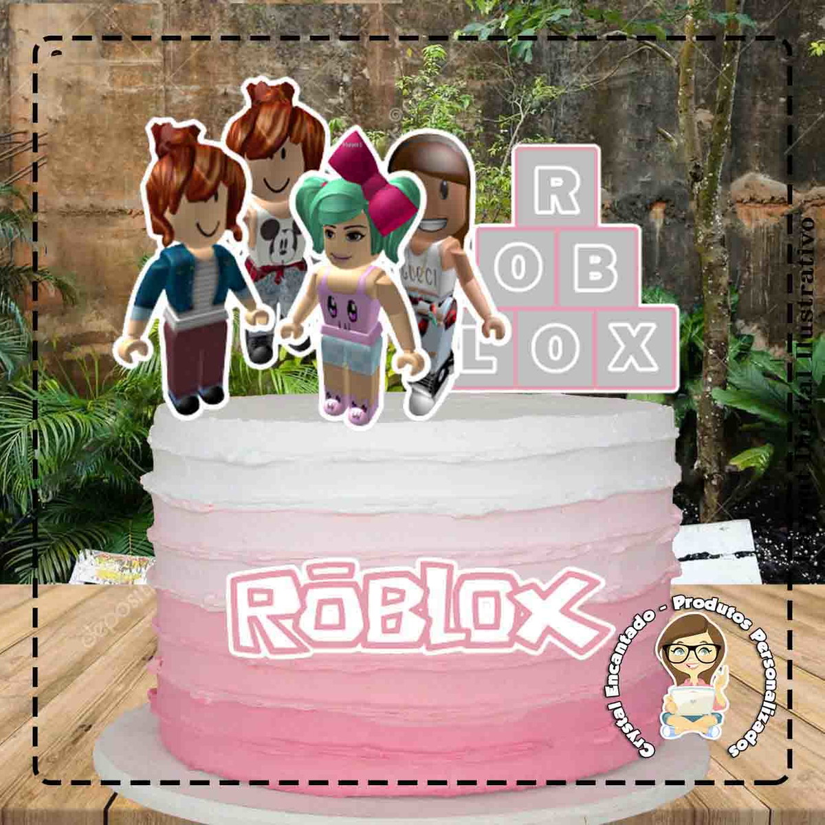 Topo de Bolo Roblox - Ref 1890 Arquivo Digital