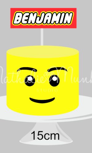 Topo de Bolo - Rosto Lego - Arquivo de Corte