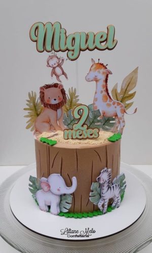 Topo de Bolo Safari