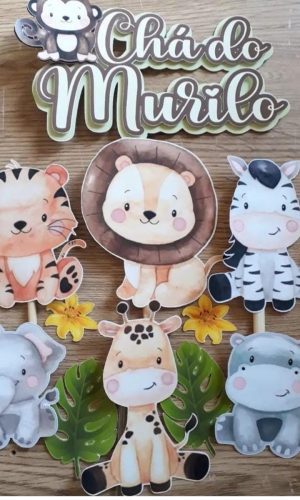 Topo de Bolo Safari