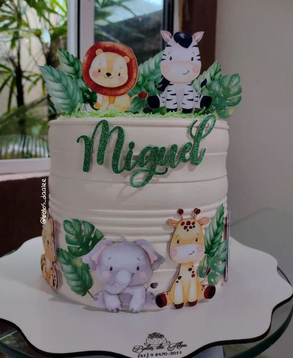 Topo de Bolo Safari / Topo Safari / Selva/ Animais - Imagem 2