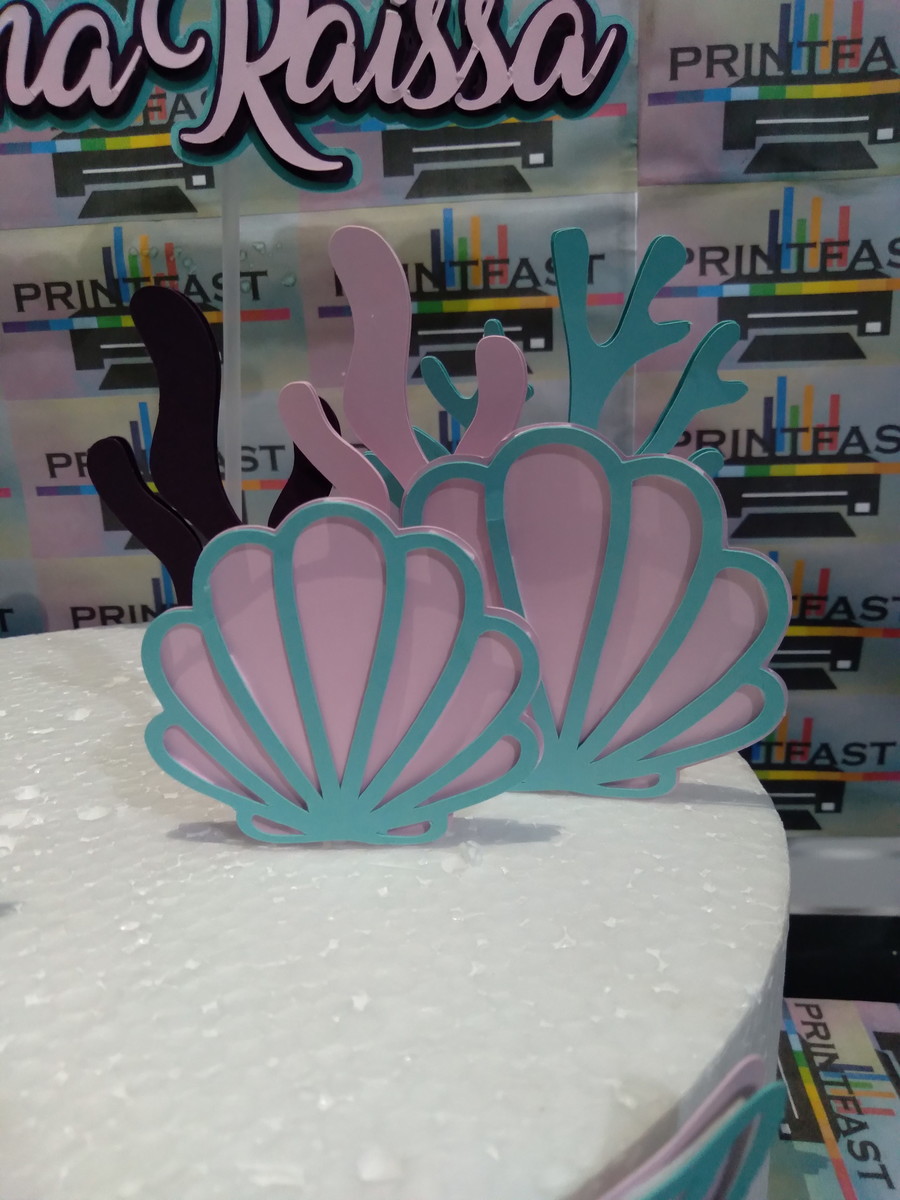 Topo de bolo Sereia Cute 3D #88 - Arquivo Digital - Imagem 4