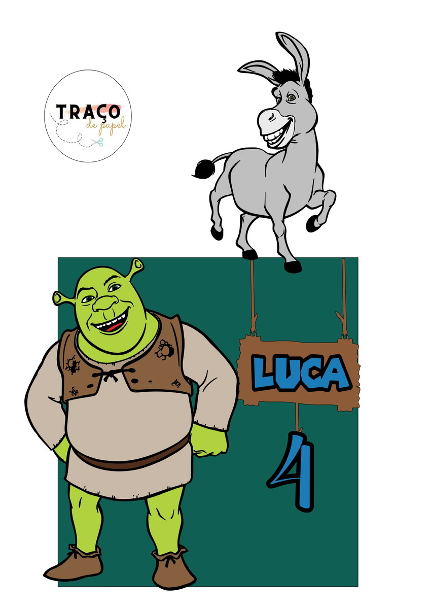 Topo De Bolo Shrek - 100% Camadas (arquivo Digital)
