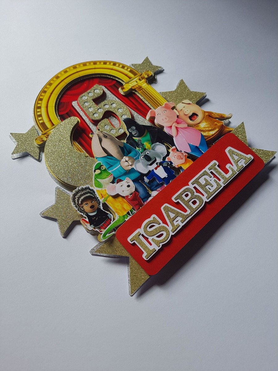 Topo de Bolo Sing - Imagem 3