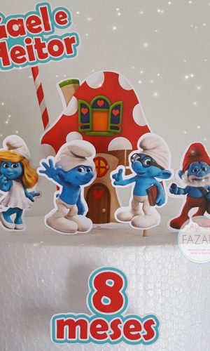 Topo de bolo Smurfs