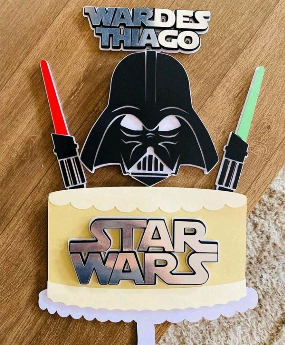 Topo de Bolo Star Wars em Camadas**+ 4 Arquivos a Sua Escolh