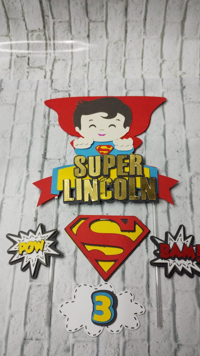 Topo de Bolo Superman Cute Camadas - Imagem 3