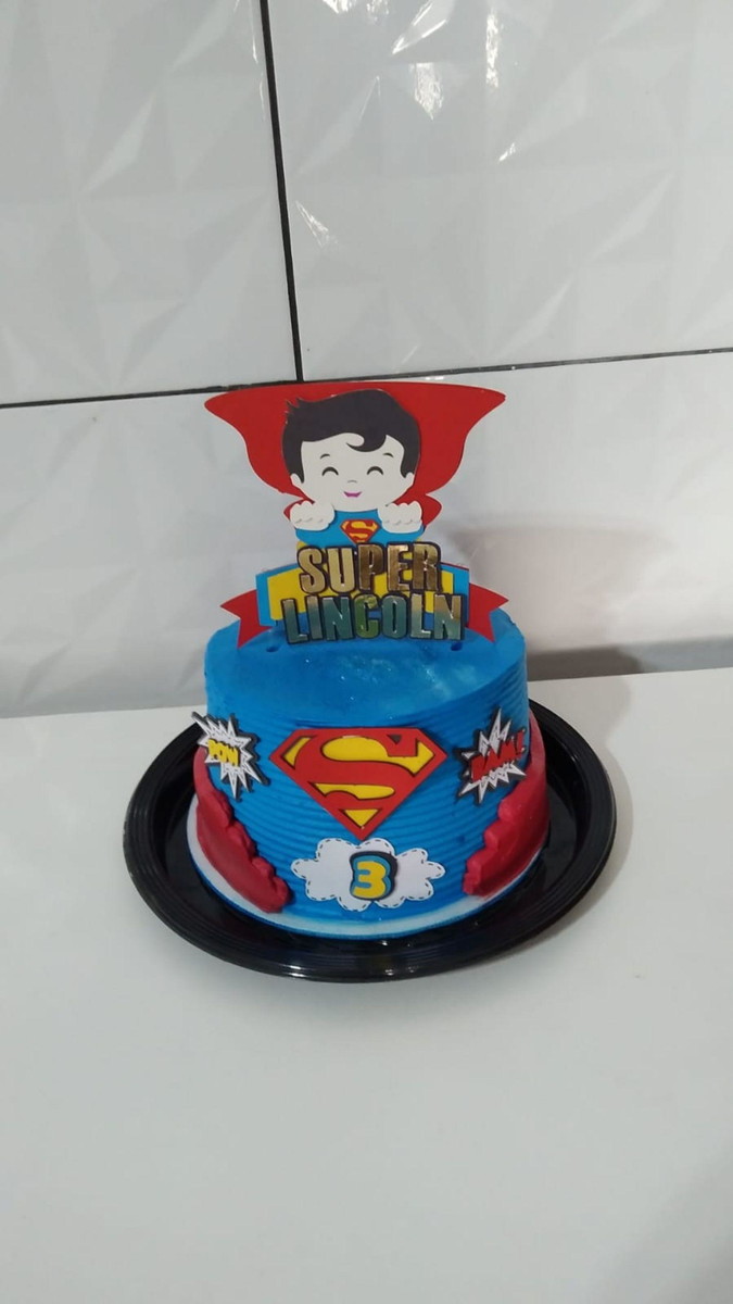 Topo de Bolo Superman Cute Camadas