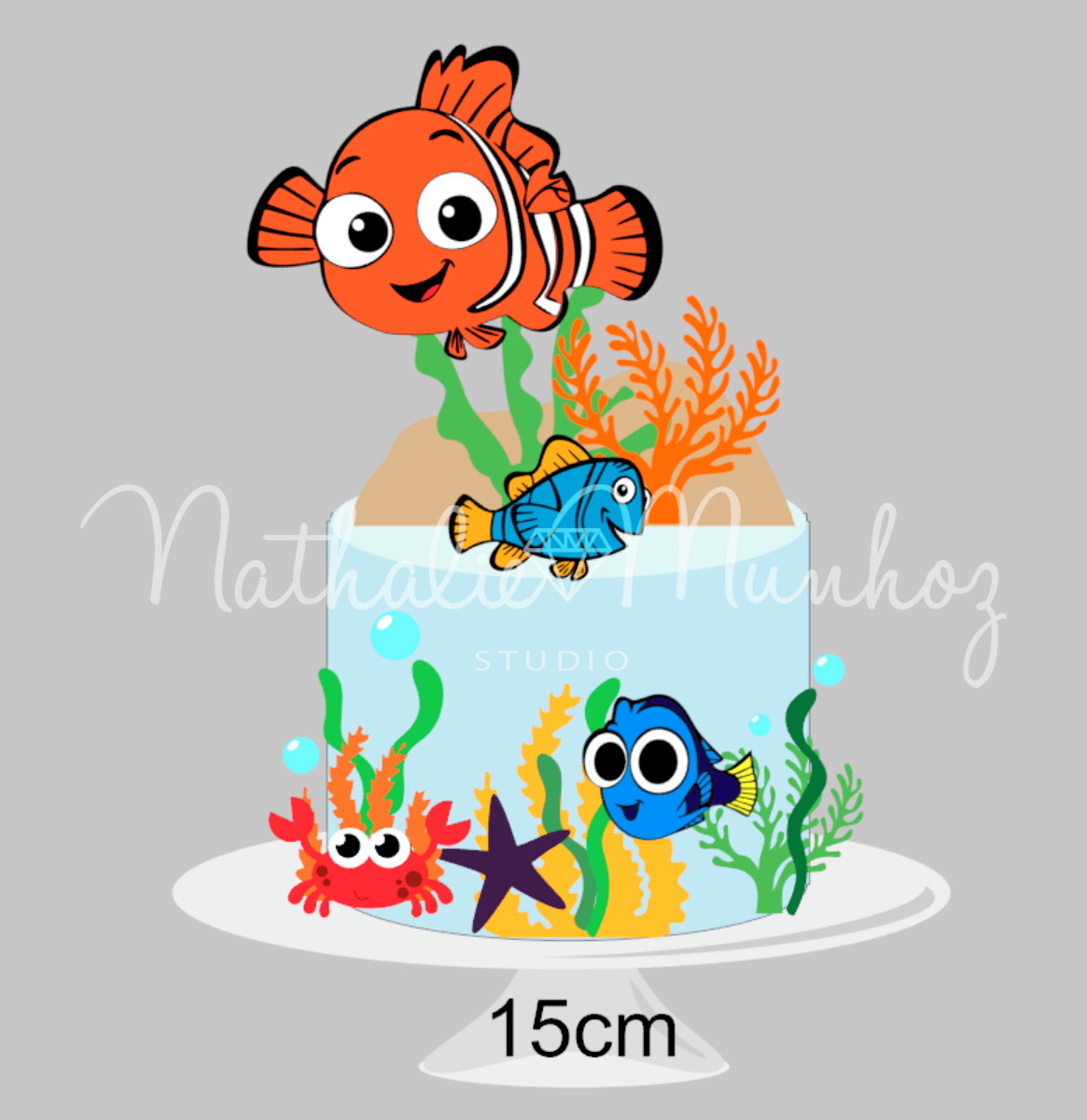 Topo de Bolo -nemo Cute - Arquivo de Corte