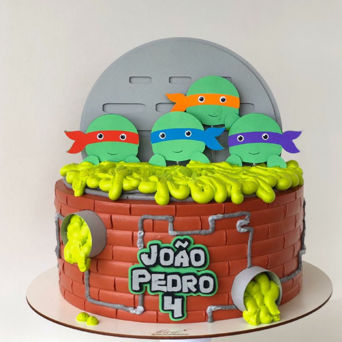 Topo de Bolo Tartaruga Ninja - Arquivo de Corte - camadas