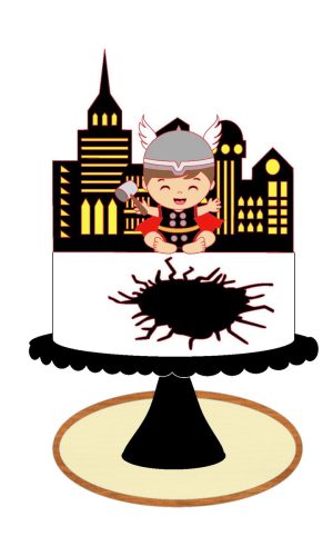 Topo de Bolo Thor Baby - Arquivo Digital