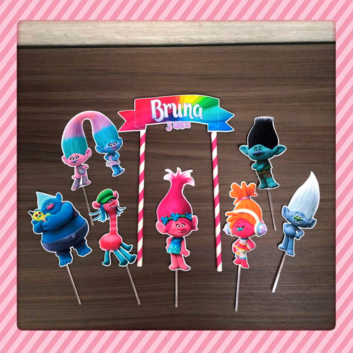 Topo de Bolo Trolls