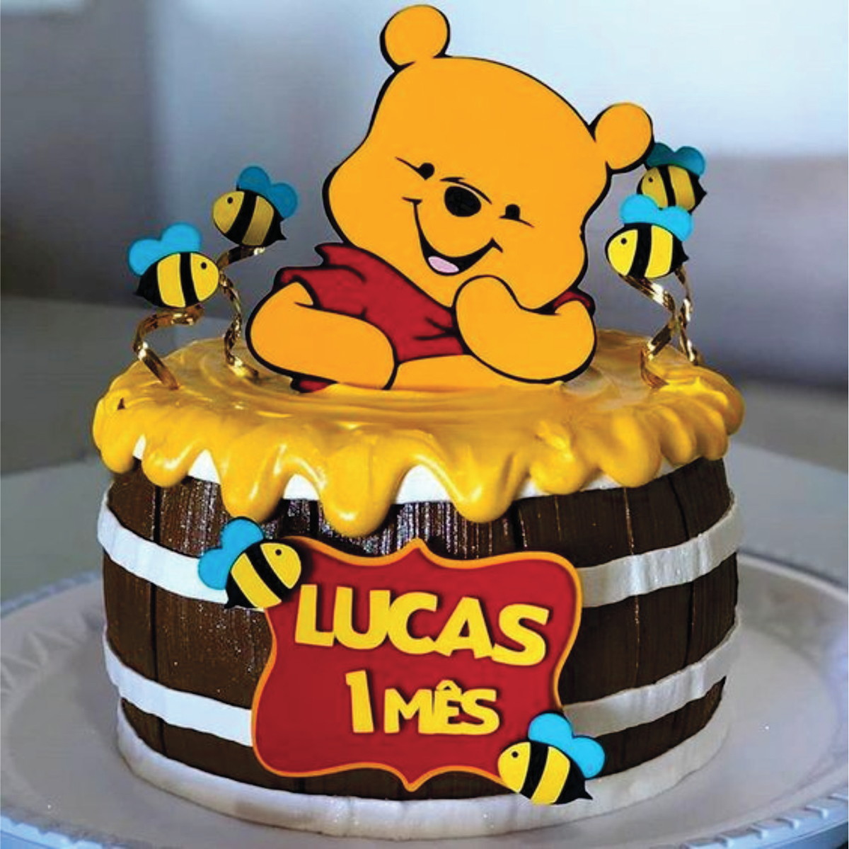Topo de Bolo Ursinho Pooh Arquivo de Corte