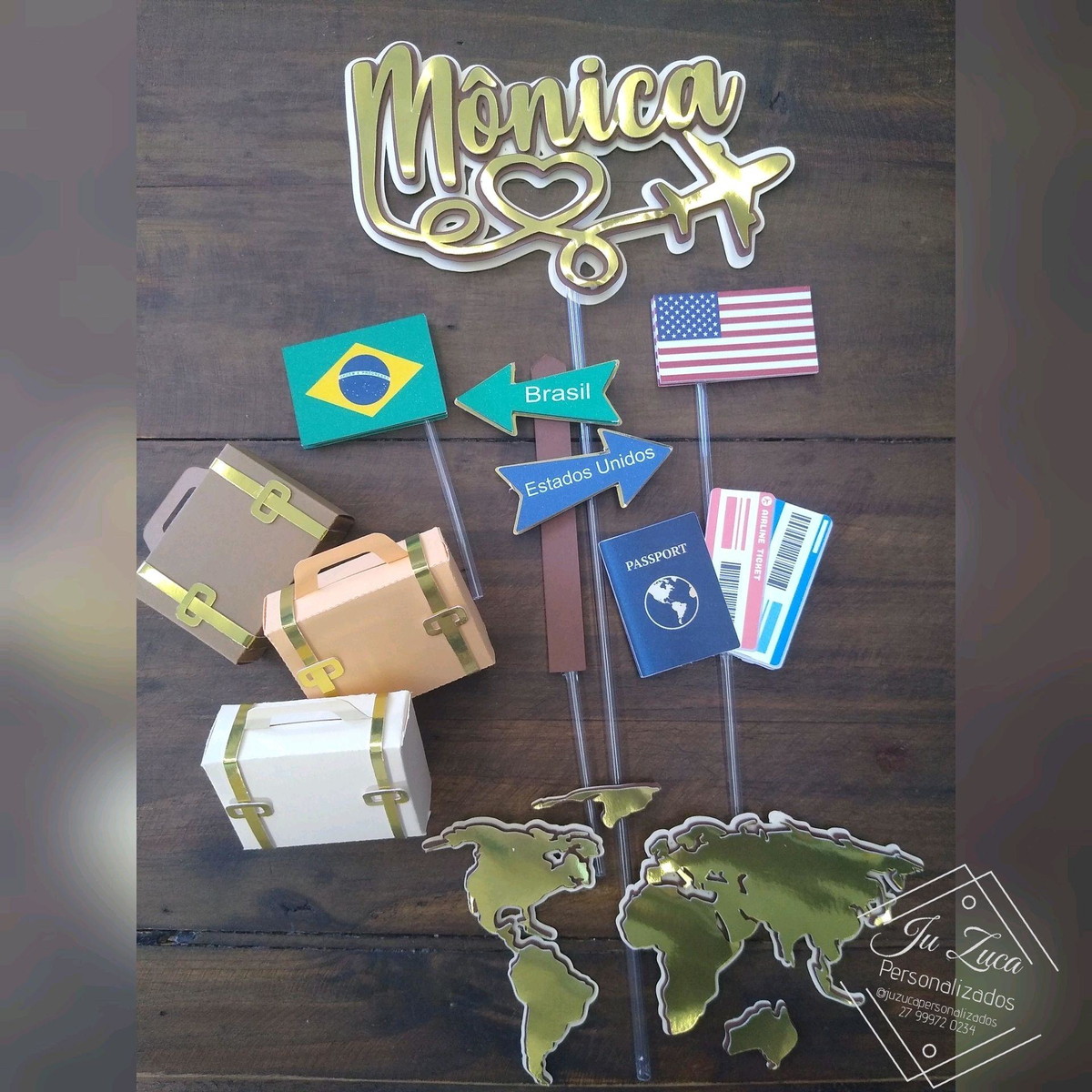 Topo de bolo viagem - Imagem 2