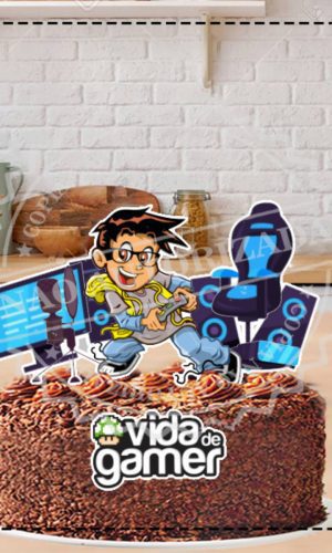 TOPO DE BOLO VIDA DE GAMER - ARQUIVO DIGITAL
