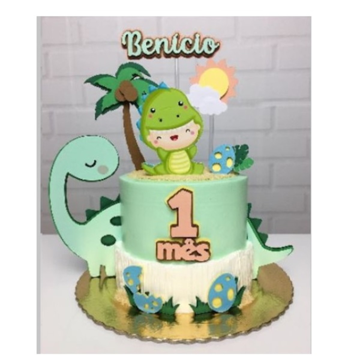 Topo Dinossauro Baby Camadas -Arquivo de corte