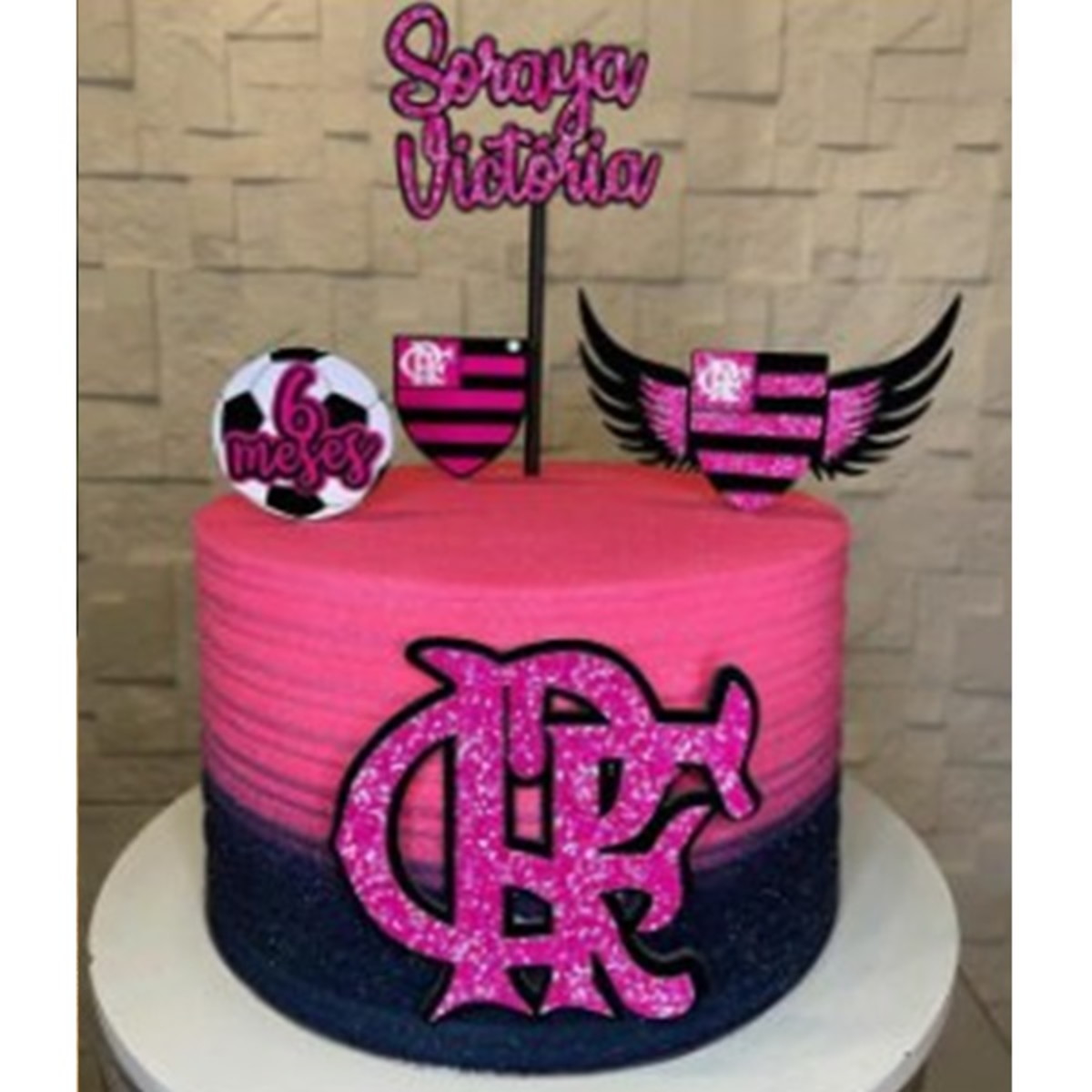 Topo Futebol Flamengo rosa CAMADAS 2 -Arquivo de corte