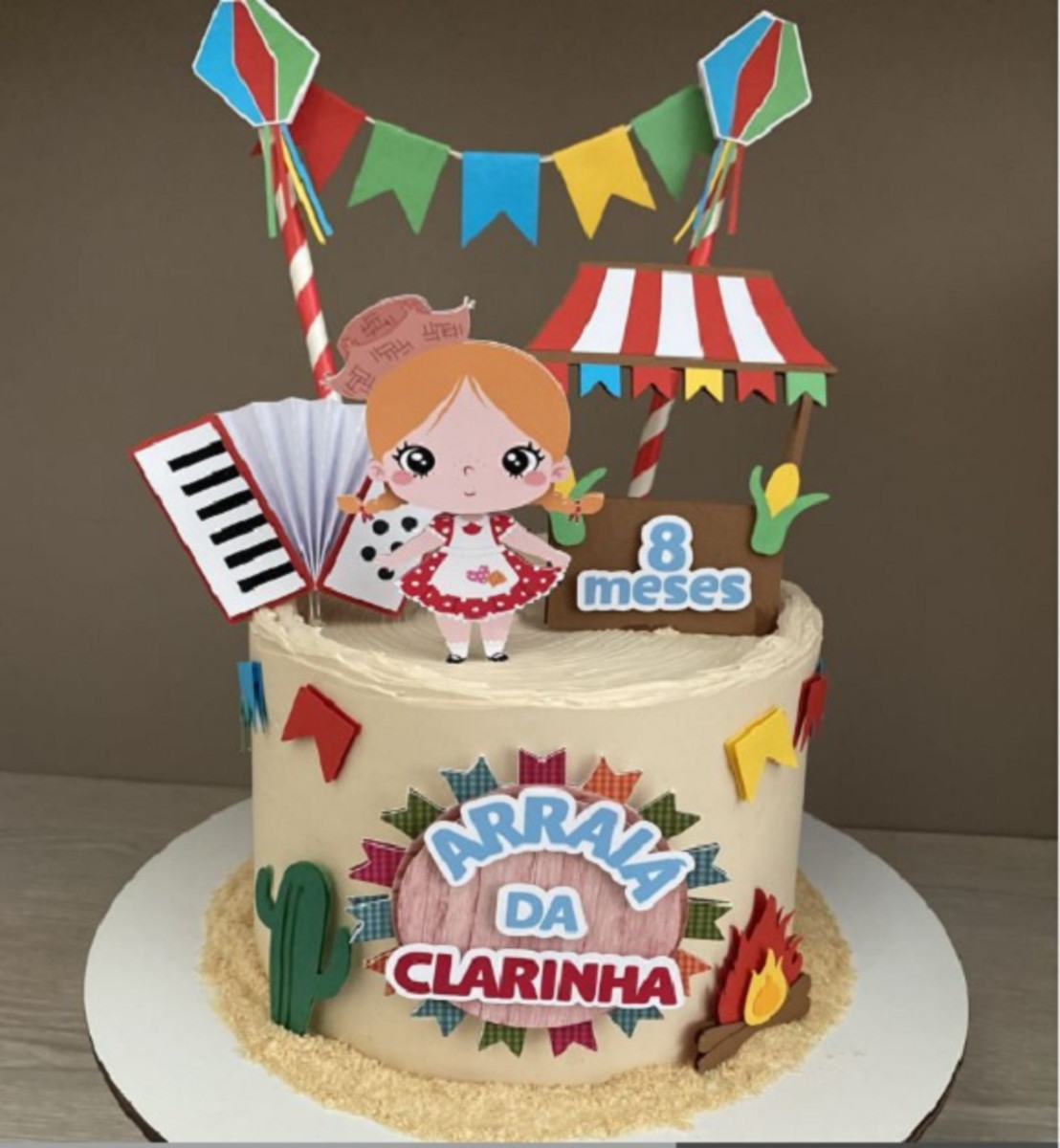 Topo Junino Menina Sanfona + 4 Arquivos a Sua Escolha