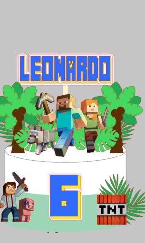 Topo Minecraft - Arquivo de Corte Silhouette (cód. T358)