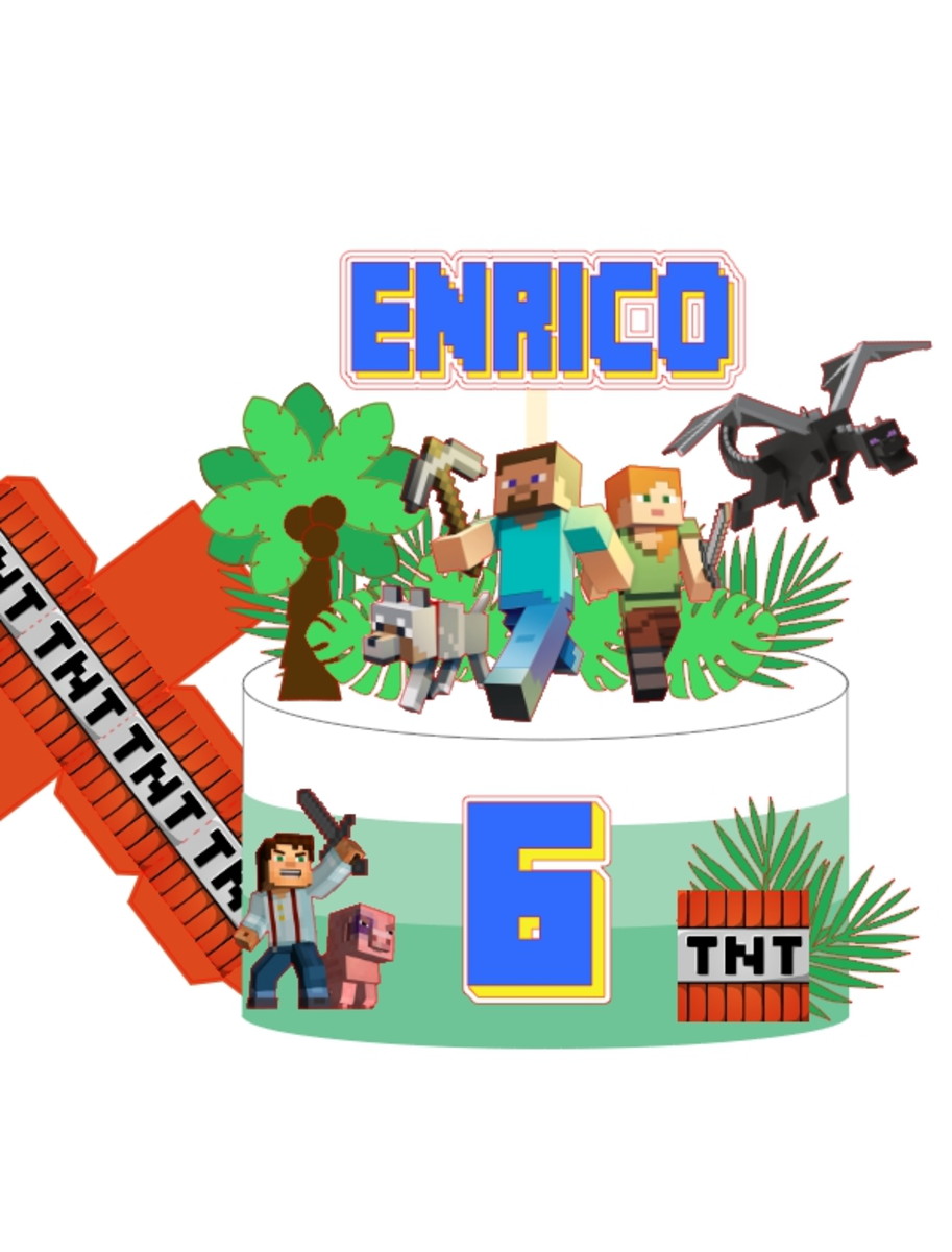 Topo Minecraft - Arquivo de Corte Silhouette (cód. T435)