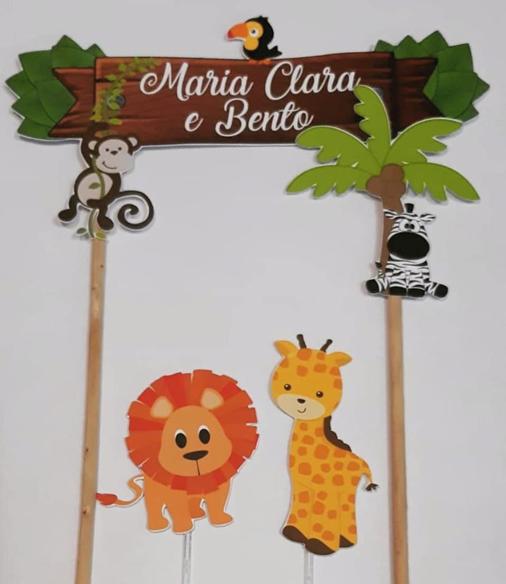 TOPO PARA BOLO EM PAPEL SAFARI - Imagem 3