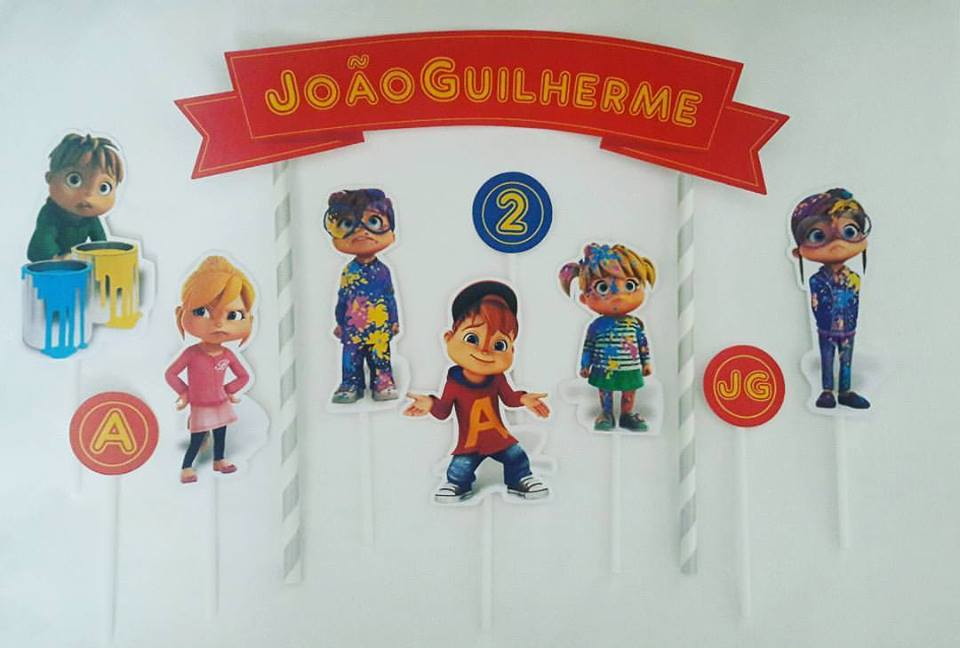 Topo para Bolo Alvin e os Esquilos