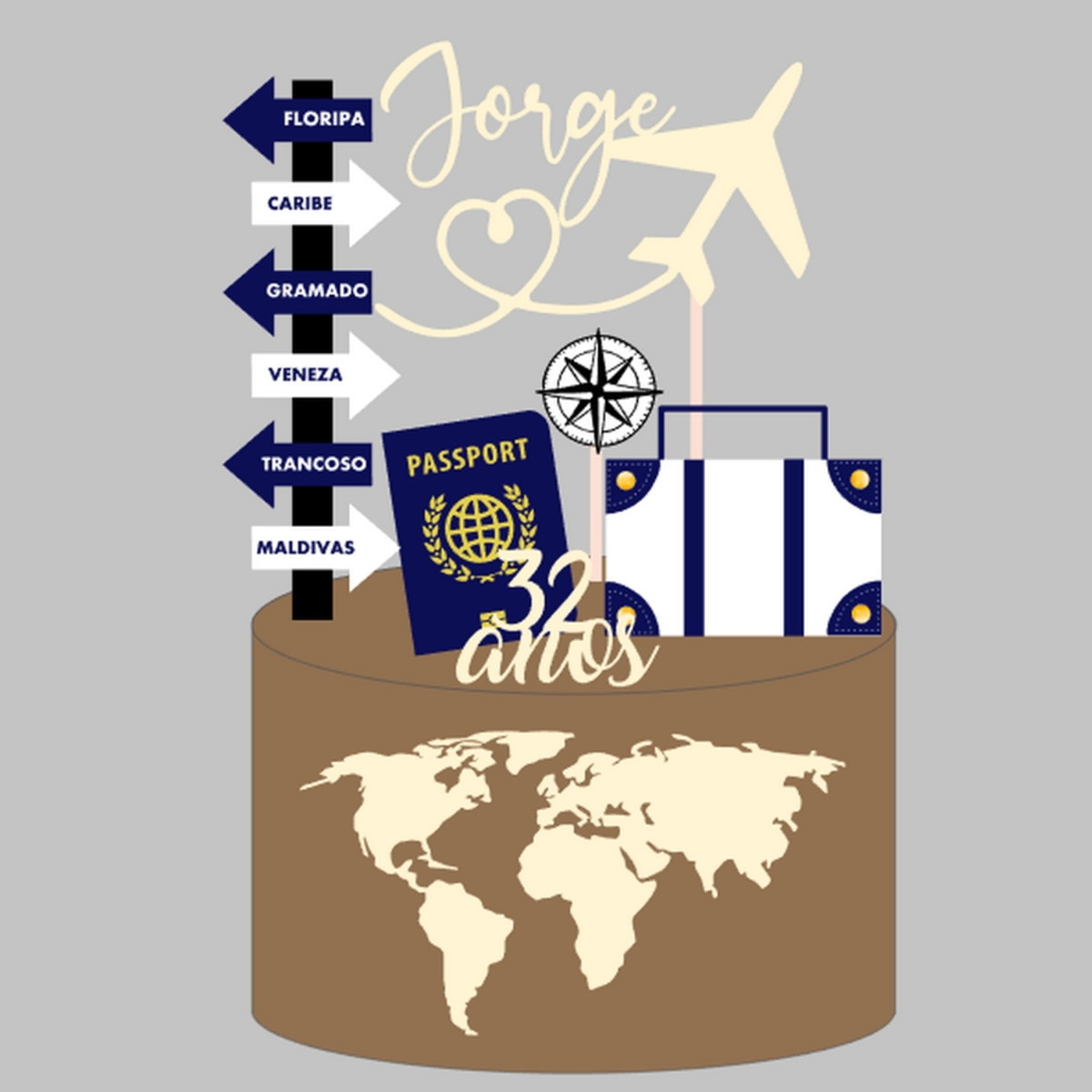 Topo Passaporte - Arquivo de Corte Silhouette (cód. T039)