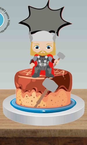 TOPO DE BOLO THOR CUTE - ARQUIVO DIGITAL