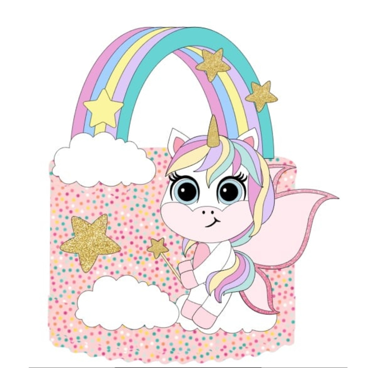 Topo Unicornio Cute + 4 Arquivos a Sua Escolha