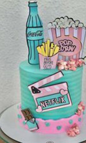 TOPO DE BOLO NETFLIX AQUARELADO ARQUIVO DE CORTE