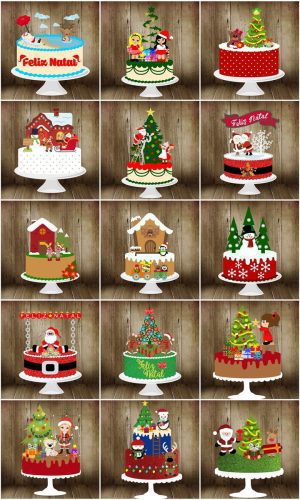 Topos de Bolo Natal em Camadas-studio