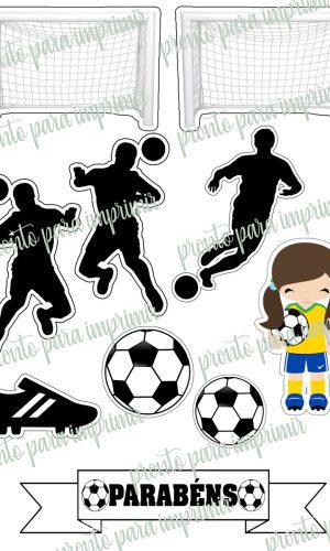 TOPPER BOLO FUTEBOL MENINA- ARQUIVO DIGITAL