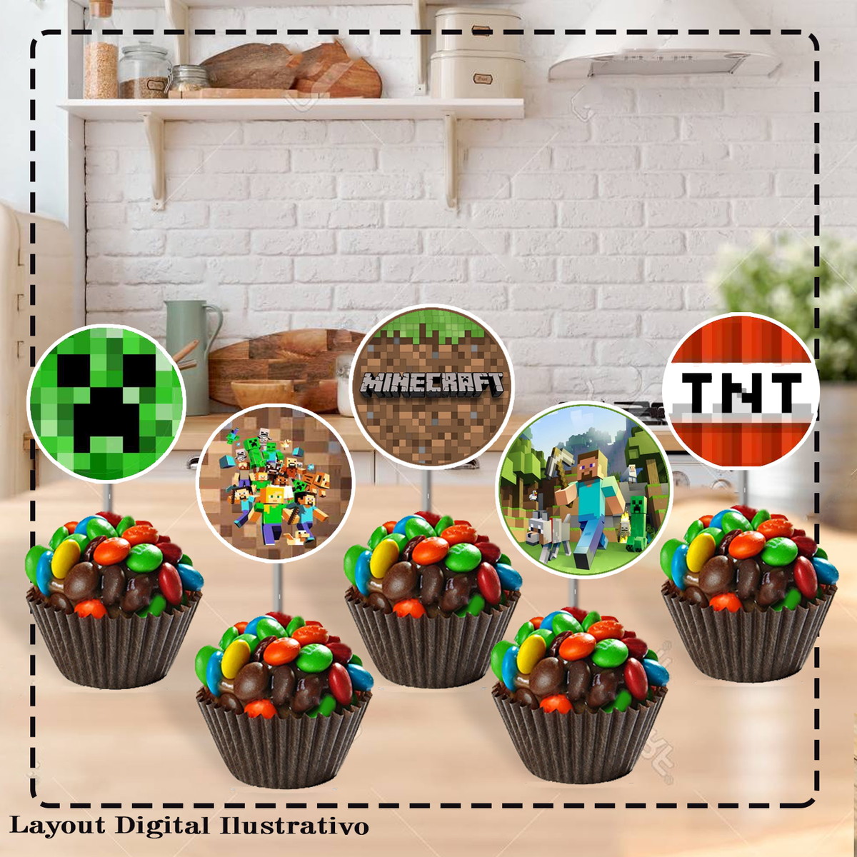 TOPPER MINECRAFT - ARQUIVO DIGITAL