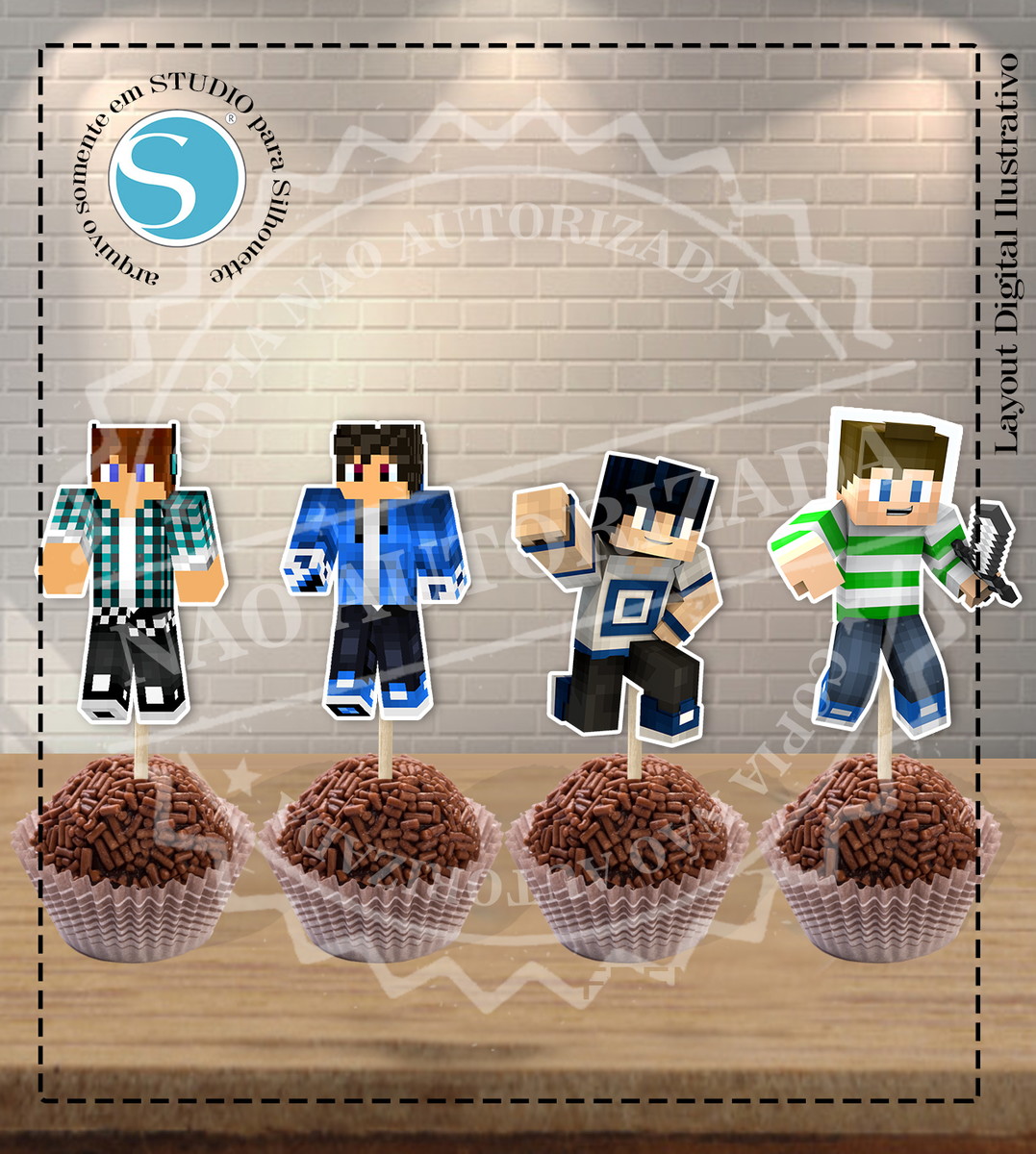 TOPPER MINECRAFT - ARQUIVO DIGITAL