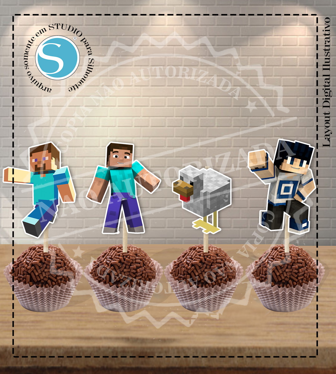 TOPPER MINECRAFT - ARQUIVO DIGITAL
