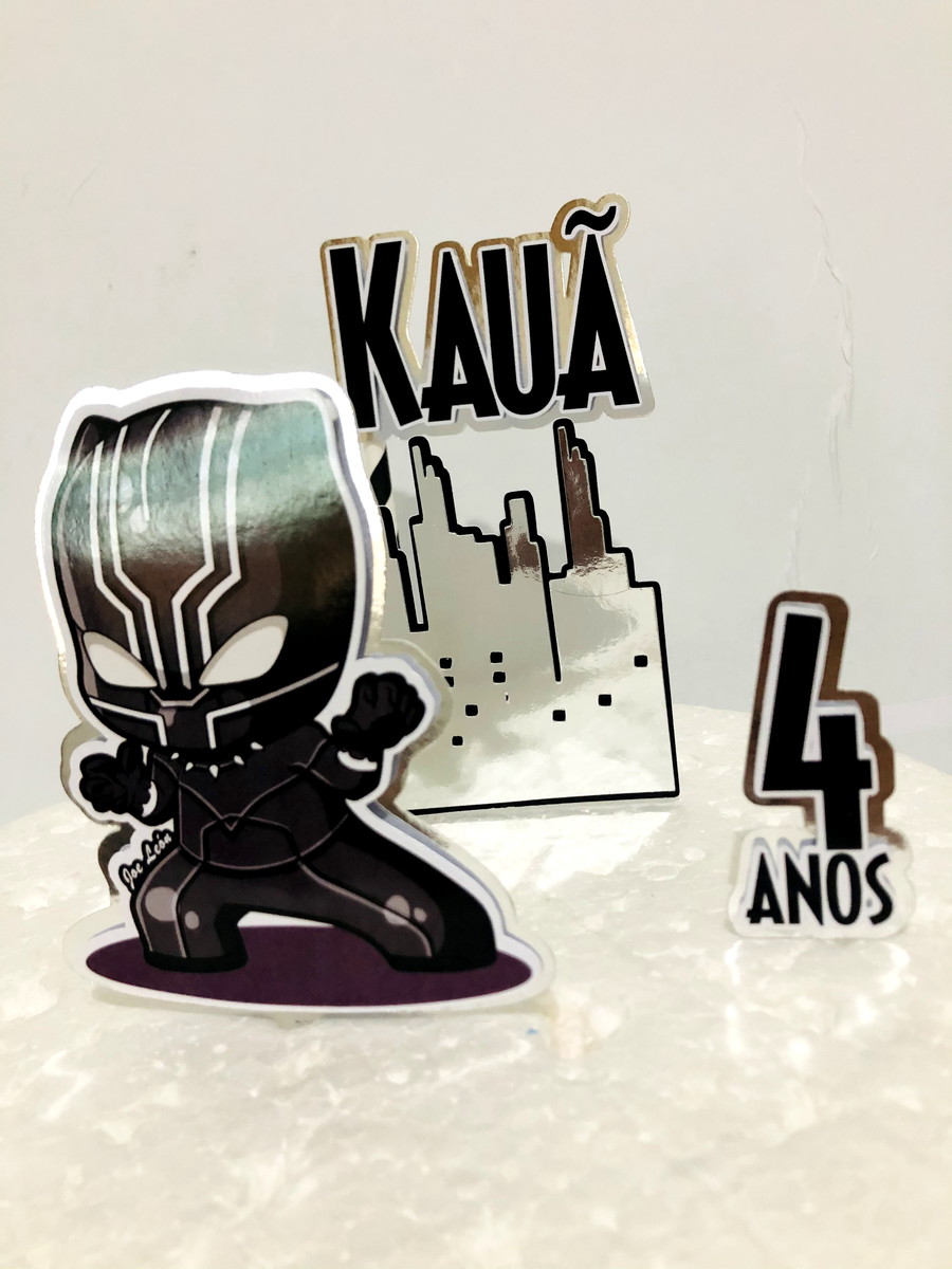 Topper Pantera Negra (arquivo de Corte) 4 Por 10,00 - Imagem 3