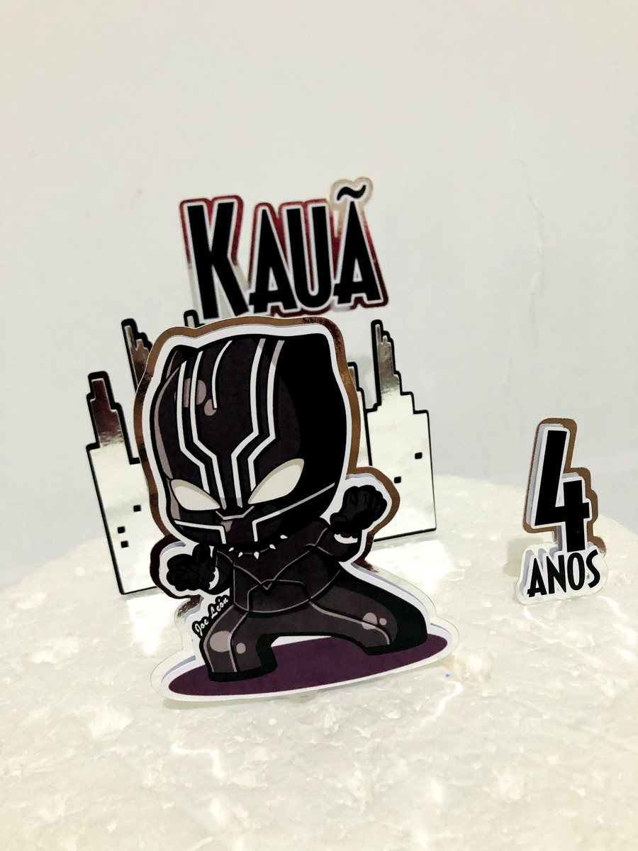 Topper Pantera Negra (arquivo de Corte) 4 Por 10,00 - Imagem 2