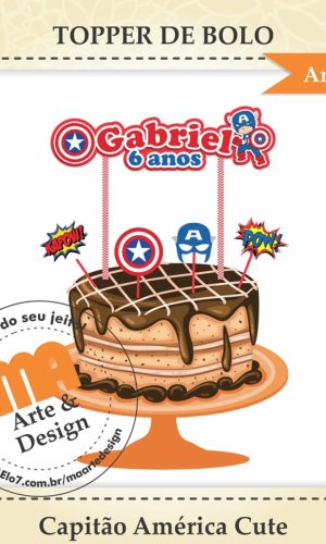Arquivo de Corte Topo de Bolo Capitão América