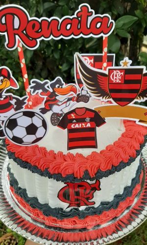 Pague 1 e Leve 3 Topo de Bolo Flamengo Cód.001
