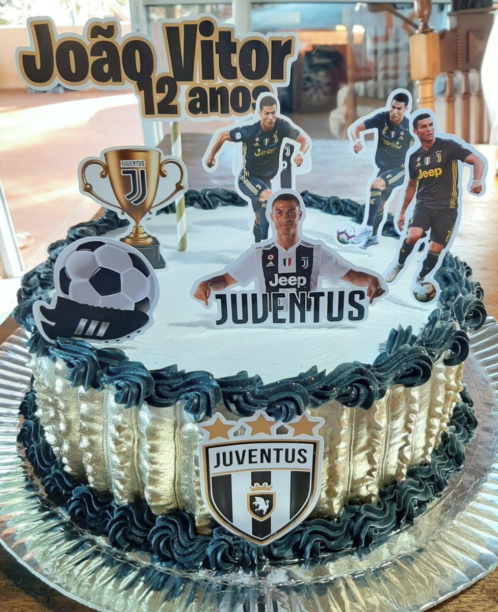Pague 1 e Leve 3 Topo de Bolo Juventus Cód.001