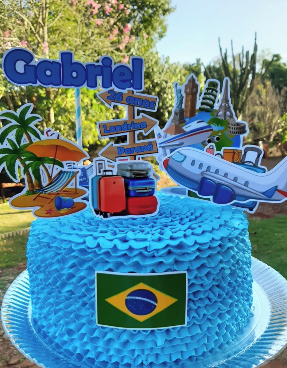 Pague 1 e Leve 3 Topo de Bolo Viagem Cód.001